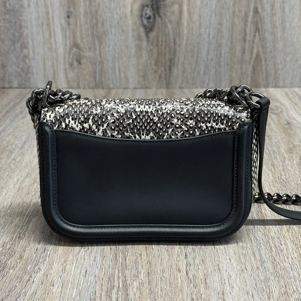 COACH Leather Snakeskin Pattern Crossbody Black Shoulder Bag 59493 EUC